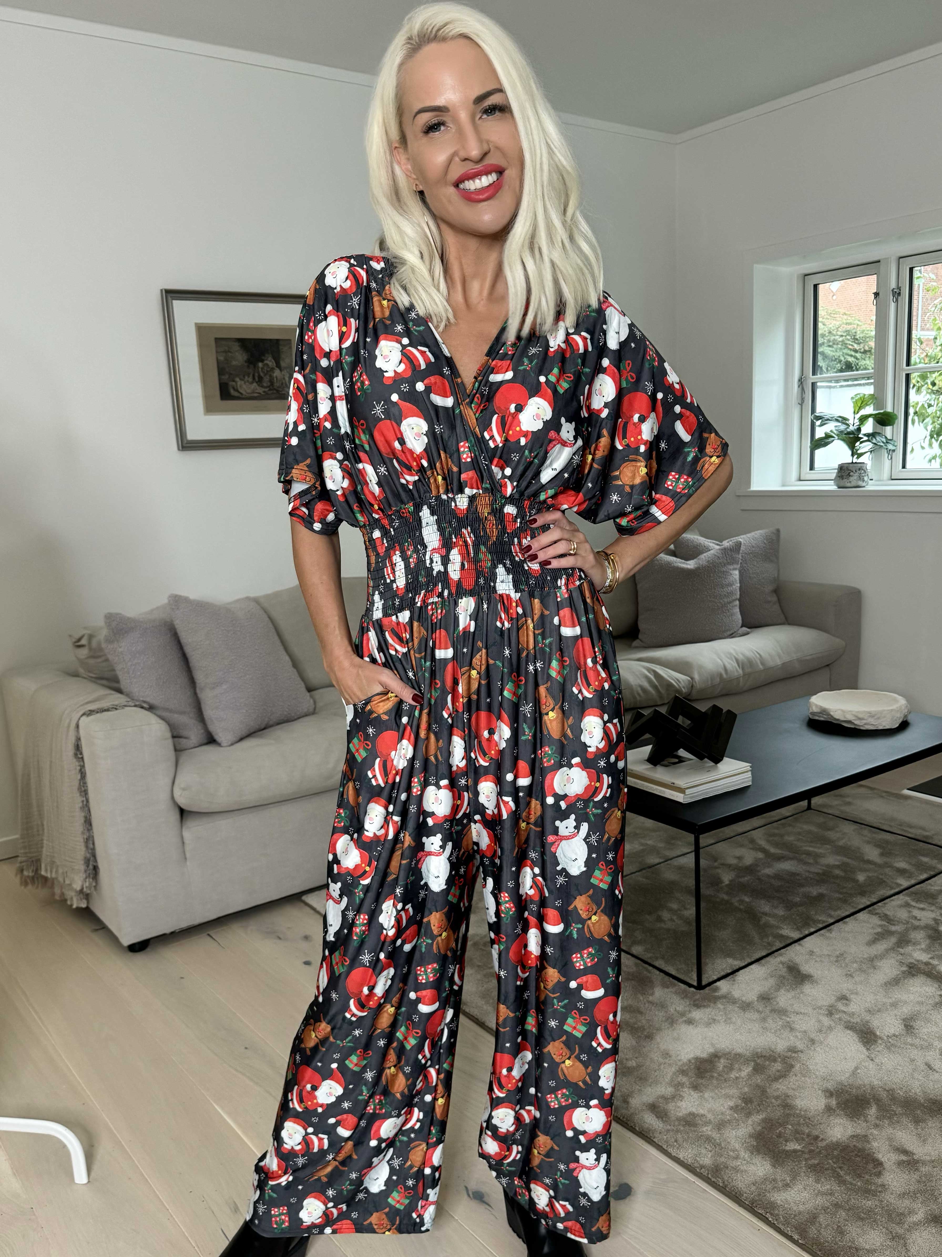Pams Christmas Jumpsuit - Jumpsuit med resår och julmotiv